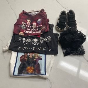 Toddler Girls Halloween Shirts and Vans Set